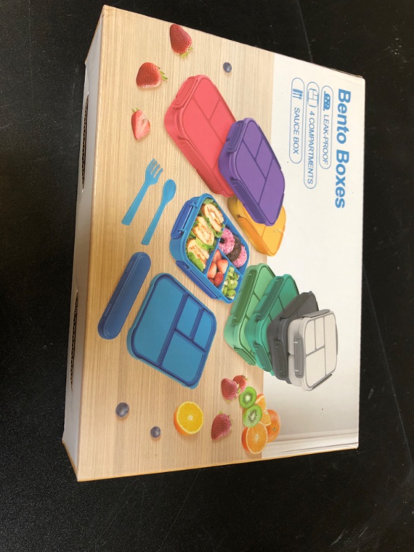 Photo 1 of Bento Box Adult Lunch Box,Kids Child Lunch Box-Leak-Proof Bento Box with Utensil,Lunch Containers for Adults Men Women with 4 Compartments,Microwave & Dishwasher & Freezer Safe,BPA Free(Yellow)