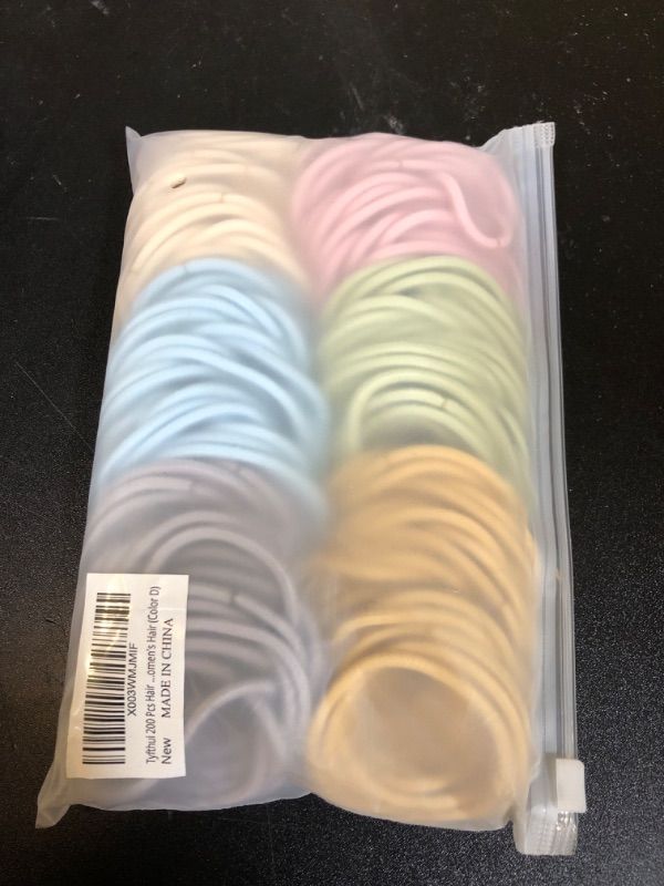 Photo 2 of Tyfthui 200 Pcs Thick Hair Ponytail Holders, No Damage Elastic Rubber Hair Bands for Women (Color D)