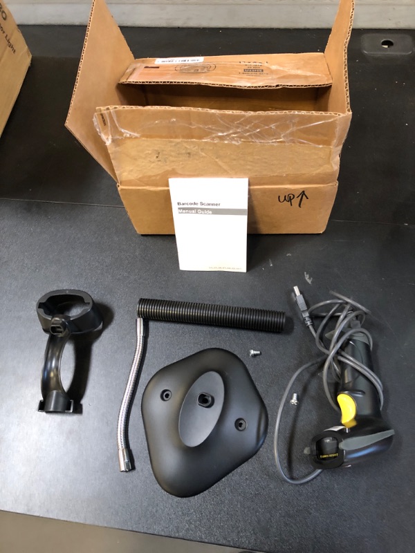 Photo 1 of Esup Barcode Scanner with Stand USB Barcode Scanner Wired Handheld Laser Barcode Reader with Adjustable Stand (USB Barcode Scanner with Stand)