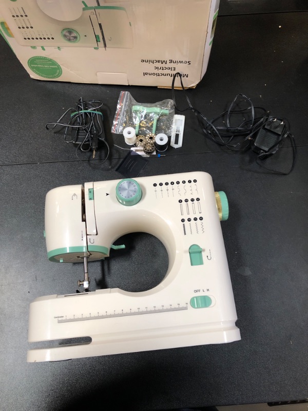 Photo 1 of StitchMaster Pro:Ballet on twin needles.Sewing machine,sewing machine for beginners,Double needle and double thread,16 kinds of stitches.Sewing machine for Household,sewing machine for adults.(Beige)