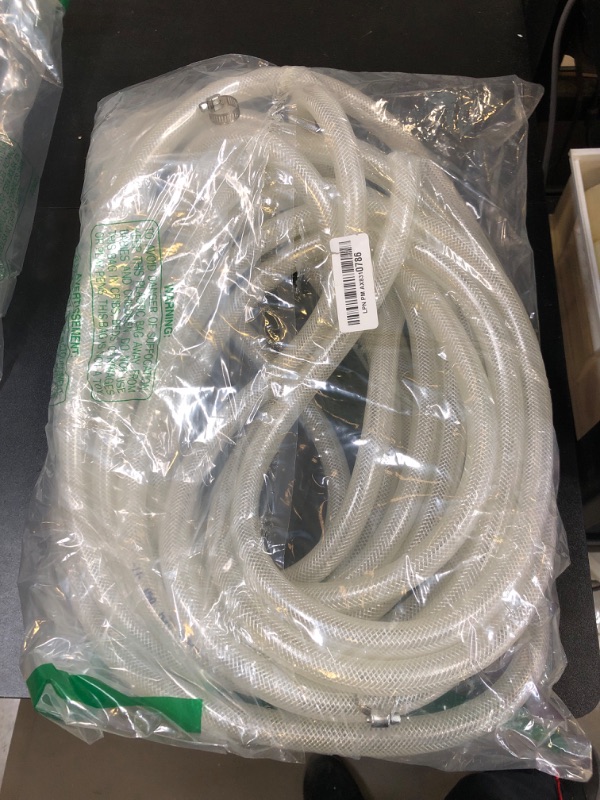 Photo 2 of 1/2" ID x 3/4" OD - 50 Ft High Pressure Braided Clear PVC Vinyl Tubing Flexible Vinyl Tube, Heavy Duty Reinforced Vinyl Hose Tubing, BPA Free and Non Toxic