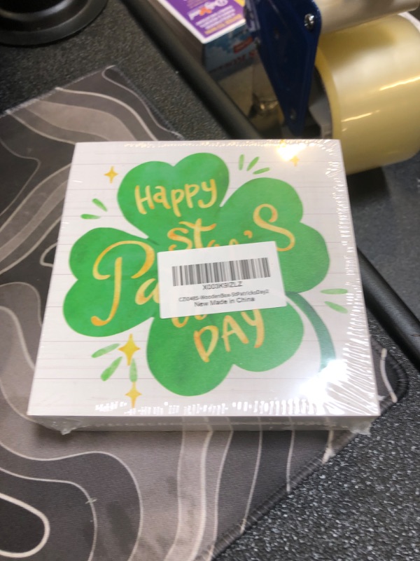 Photo 2 of Funny St Patricks Day Shamrock Decor Desk Decor Wooden Box Sign St Patricks Day Decorations Irish Blessing Wood Block Plaque Box Sign for Home Office Shelf Table Decoration Happy St. Patrick's Day