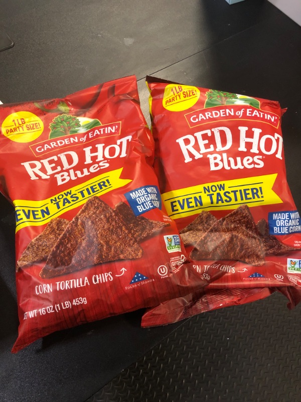 Photo 2 of Garden of Eatin' Corn Tortilla Chips, Red Hot Blues, 1 lb bag EXP N0V 05 2024