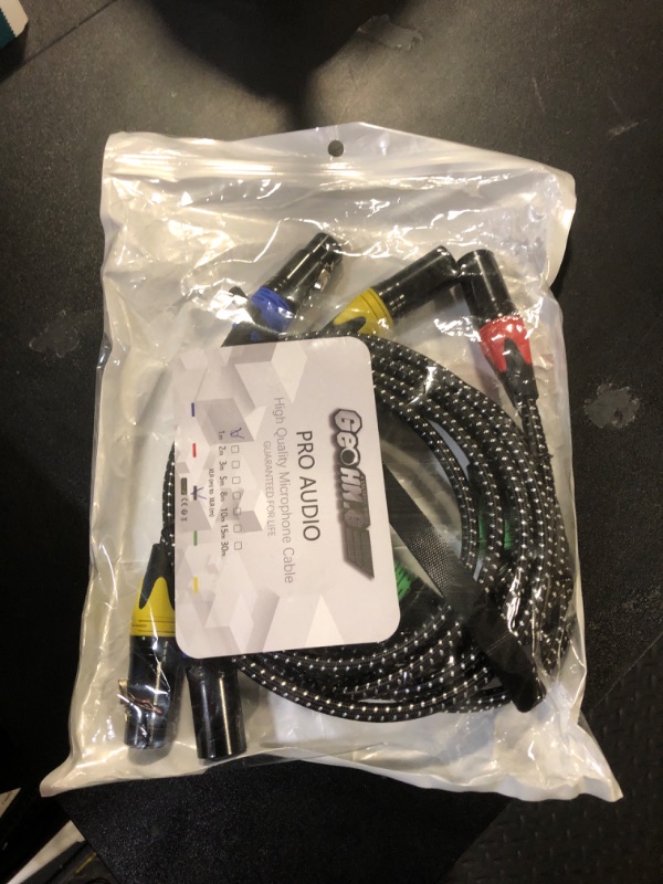 Photo 2 of GeoHN.G XLR Cables, XLR Microphone Cables 3ft 4 Packs, 3-Pin Premium Balanced Shielded XLR Speaker Cable Male to Female Balanced Mic Patch Cord