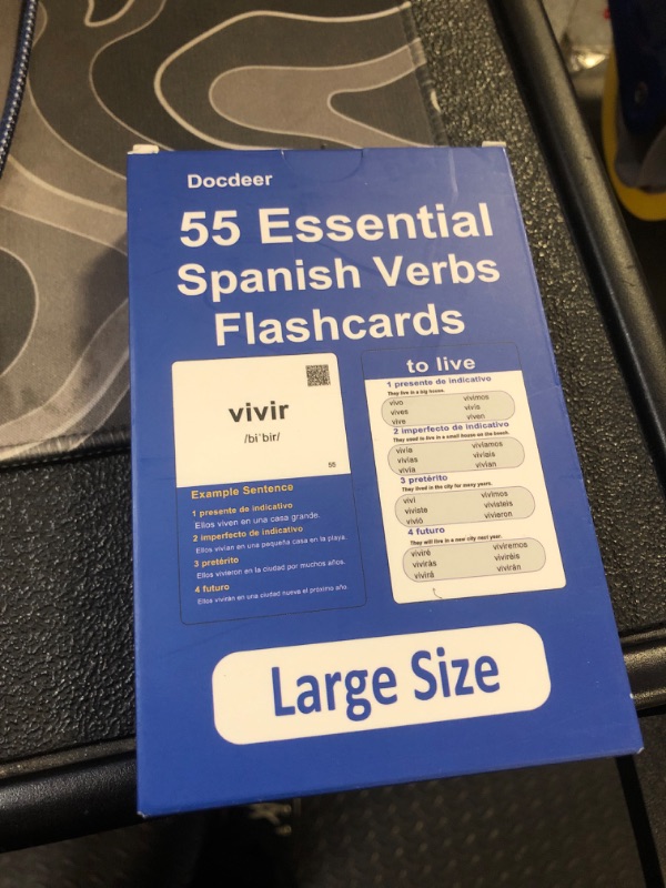 Photo 2 of Spanish Verbs: 55 Spanish Essential Verbs Flash Cards Conjugated Through 4 Tenses