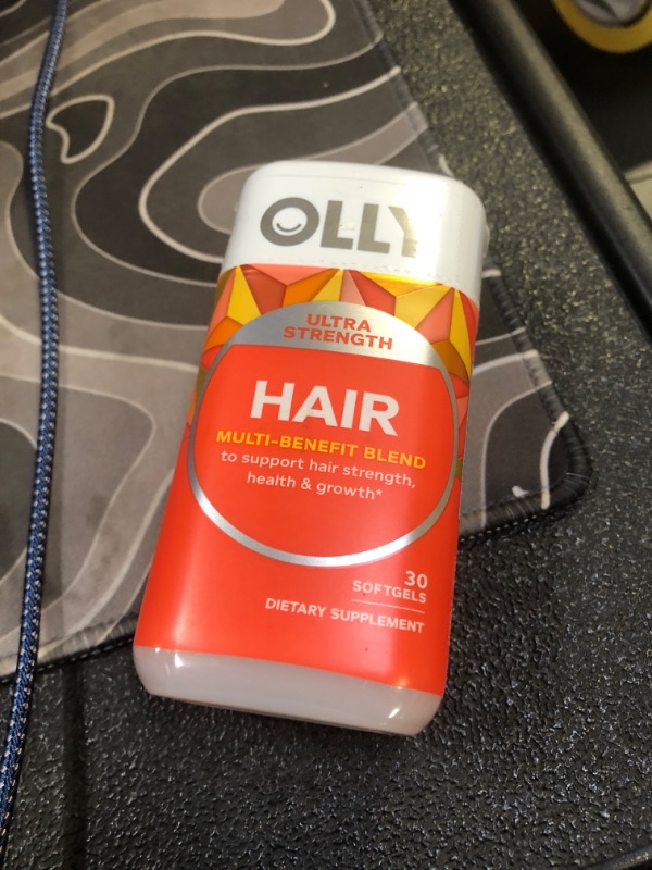 Photo 2 of OLLY Ultra Strength Hair Softgels, Supports Hair Health, Biotin, Keratin, Vitamin D, B12, Hair Supplement, 30 Day Supply - 30 Count (Packaging May Vary) Soft Gels EXP DEC 2025