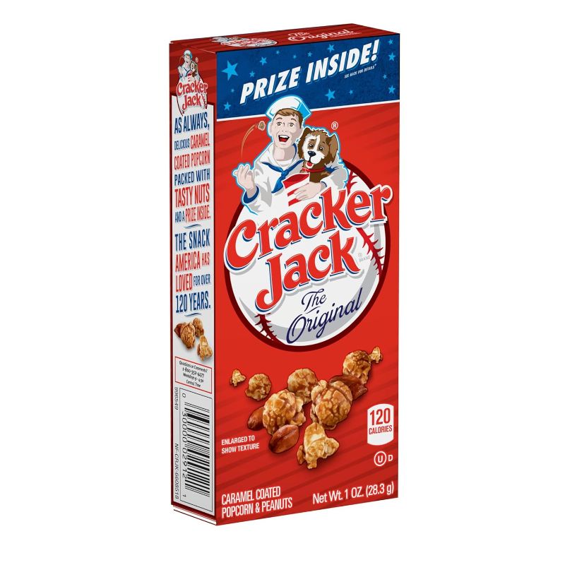 Photo 1 of Cracker Jack Caramel Coated Popcorn & Peanuts, Original, 1 Ounce Boxes (Pack of 25) EXP JAN 28 2025
