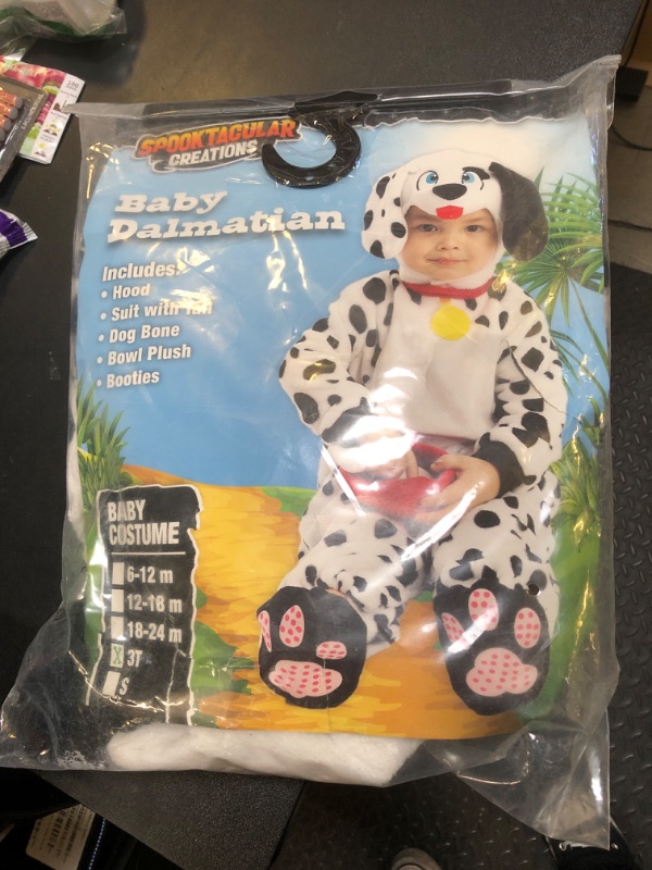 Photo 2 of SYNCFUN Toddler Infant Halloween Jumpsuit Costume Baby Dalmatian Costume with Hat Shoes for Kids Dress Up Party 3T