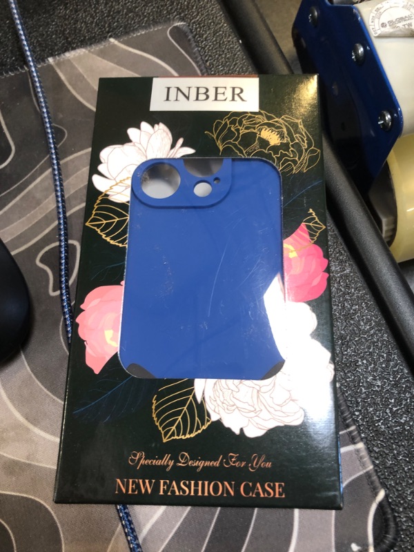 Photo 2 of Inber iPhone 14 Pro Case with Fashionable Cute Designs for Women and Girls,Silicone Gel Cover with Camera Lens Protector Protective Phone Case for iPhone 14 Pro 6.1" Dark Blue w/Cat