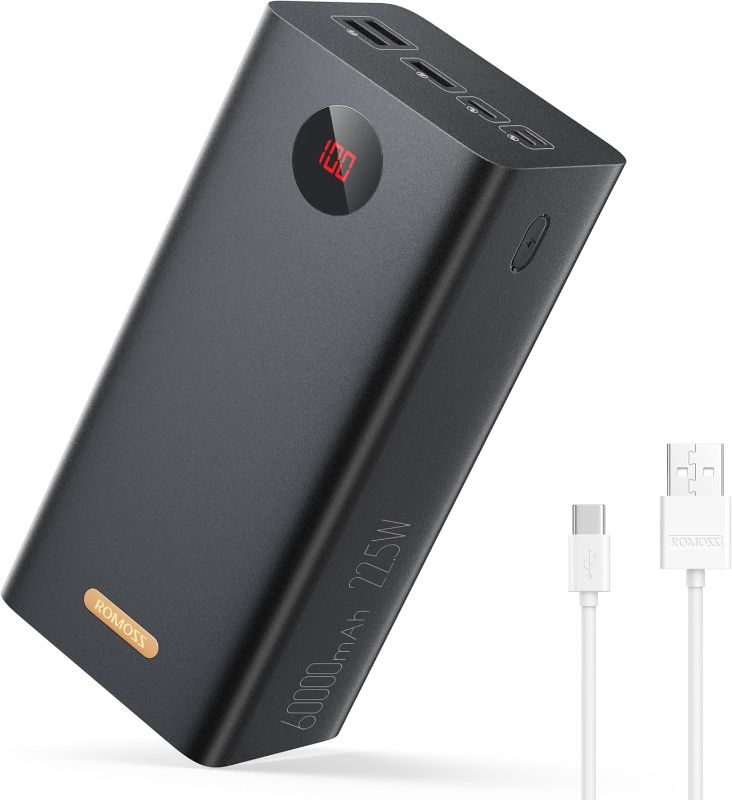 Photo 1 of ROMOSS 60,000mAh Large Power Bank, High Capacity Portable Charger 22.5W USB C Fast Charging, Long Lasting External Battery Pack with 4 Outputs & 3 Inputs for iPad, iPhone, Samsung, Switch and More
