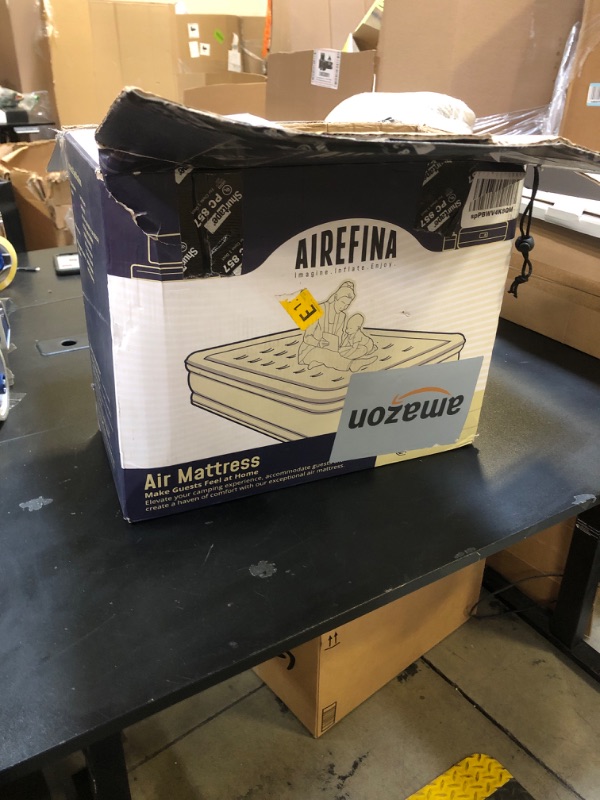 Photo 3 of Airefina Updated 18" Air Mattress Full with Built in Pump, Full Size Air Mattress in 3 Mins, Full Blow up Mattress with Flocked Surface, Stronger Support Structure for Guest, Home, Camping 75x54x18in