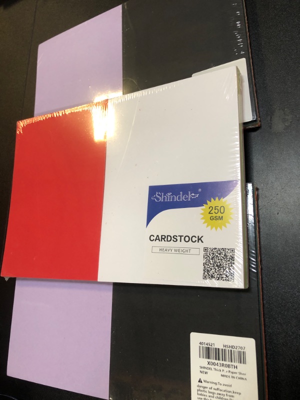 Photo 2 of Shindel 100 Sheets Colored Cardstock 5 x 7 Inches, 250gsm/ 12 Colors Construction Cardstock Paper for DIY Art Crafts Invitation Making Scrapbooking Back to School Supplies -- Pack of 3 