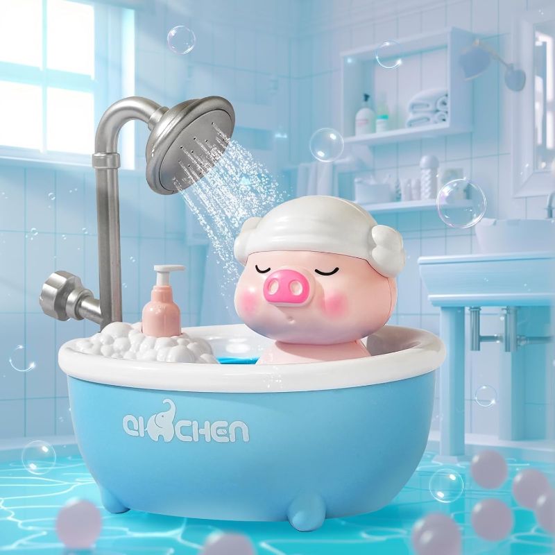 Photo 1 of Bathtub Toy with Shower Water Feature for Children,Battery Operated Water Jet Shower Tap,Piglet Sprinkler Bath Toy with 2 Water Nozzles ,Ideal Gifts for Kids
