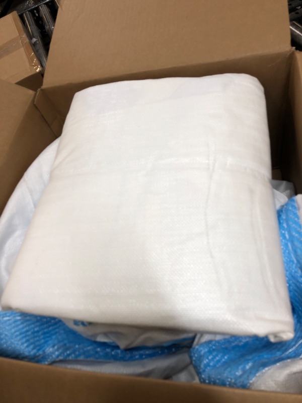 Photo 2 of 2 Pack FIBC Bulk Bag, Super Sack 1.5 Ton Bag, 35"L x 35"W x 43"H, 3300lbs SWL, Duffle Top Flat Bottom Heavy Duty Bulk Bag, Woven Polypropylene Waste Bag