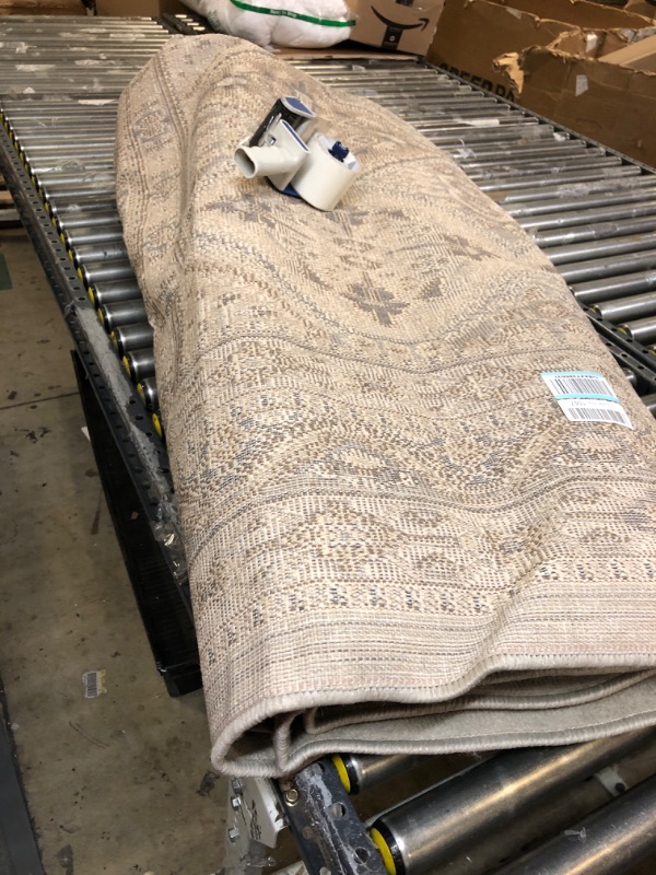 Photo 1 of nuLOOM 9x12 Becca Traditional Tiled Area Rug, Taupe, Faded Transitional Design, Stain Resistant, For Bedroom, Dining Room, Living Room, Hallway, Office, Kitchen, Entryway