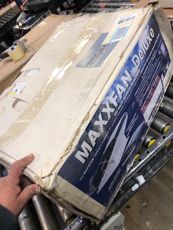 Photo 1 of MAXXAIR Maxxfan Deluxe Vent, Fan and Vent Cover All in One - Powerful 10-Speed Reversible Fan with Thermostat, Built-in Rain Cover, Remote Control, Intake & Exhaust Fan, Smoke (00-07500K)