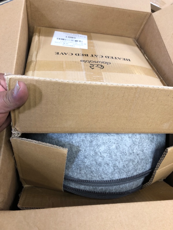 Photo 1 of clawsable Heated Cat Bed for Large Cats, 19" Detachable Cave Heated Pet Bed with Time & Temp Adjustable Pet Heating Pad for Indoor Cat, Electric Cat Bed Heater Warmer for Cat