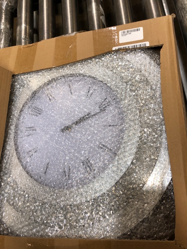 Photo 2 of Laumoi Silver Round Mirror Clock Crystal Crush Diamond Mirrored Sparkle Twinkle Bling Diamond Decor Large Wall Clock Decoration for Glam Room Decor Glass Mirror Home Decor, AA Battery Not Included0.