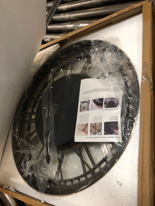 Photo 1 of DORBOKER Real Moving Gears Wall Clock Large Modern Metal Clocks for Living Room Decor, Industrial Steampunk Unique Vintage Rustic Decorative Clock for Home Farmhouse Office, 21 Inch,Bronze Gold Roman