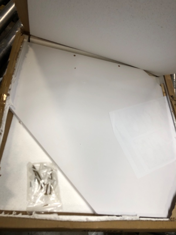 Photo 1 of JOLLYMER White Corner Wall Shelf, 20-Inch Pentagon Floating Corner Shelf with Wire Cable Hole for Bedroom, Living Room, Bathroom, Large Display Shelf for Cable Boxes/Games Consoles/TV Accessories