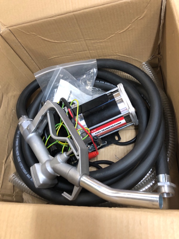 Photo 1 of BLACKHORSE-RACING 12V Gasoline Fuel Transfer Pump Kit, 15 GPM / 57 LPM Self-Priming Fuel Pump, 14' FT Discharge Hose, Suction Hose, Manual Nozzle, for Gasoline Diesel Kerosene Mineral Spirits