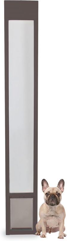 Photo 1 of PetSafe 1-Piece Sliding Glass Pet Door for Dogs & Cats - Adjustable Height 75 7/8" to 81"- Medium, Bronze, No-Cut DIY Install, Aluminum Patio Panel Insert, Great for Renters or Seasonal Installation