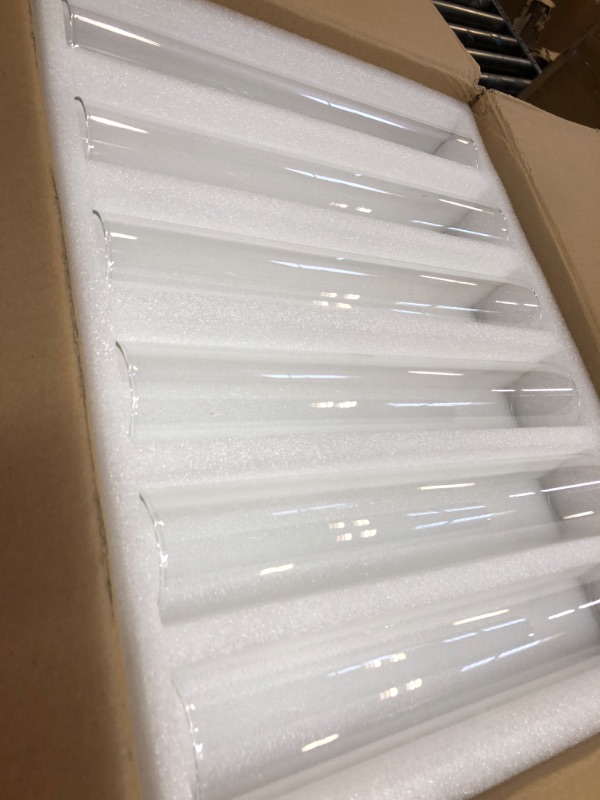 Photo 2 of Treela 24 Pcs 2.5"W x 14"H Hurricane Candle Holder Sleeve Bottomless Glass Cylinder Candleholder Tall Candle Glass Cover Clear Open Ended Candle Shade Chimney Tube Cover for Lamp Pillar Taper Candle