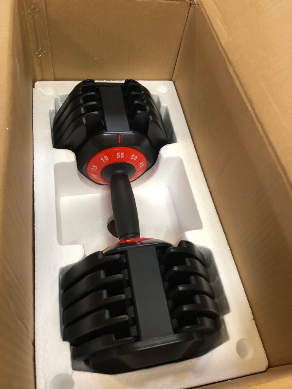 Photo 1 of Adjustable Dumbbell 55LB Single Dumbbell Weight, 10-in-1 Weight Dumbbell with Anti-Slip Metal Handle for Home Gym Exercise Equipment