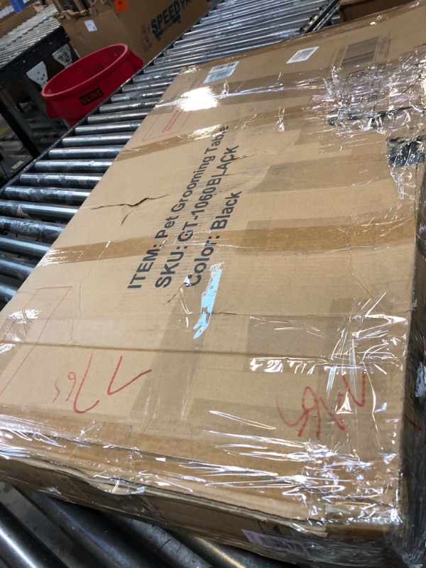 Photo 1 of Lyromix 46''Large Dog Grooming Table, Adjustable Cat Drying Desktop with Arms, Nooses, Mesh Tray, Foldable Pet Station at Home, Maximum Capacity Up to 330Lb, 42inch, Black