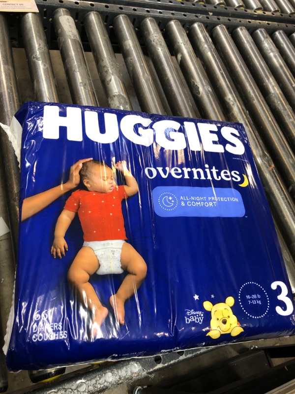 Photo 1 of Huggies Overnites Nighttime Baby Diapers, Size 3, 66 ct, Red