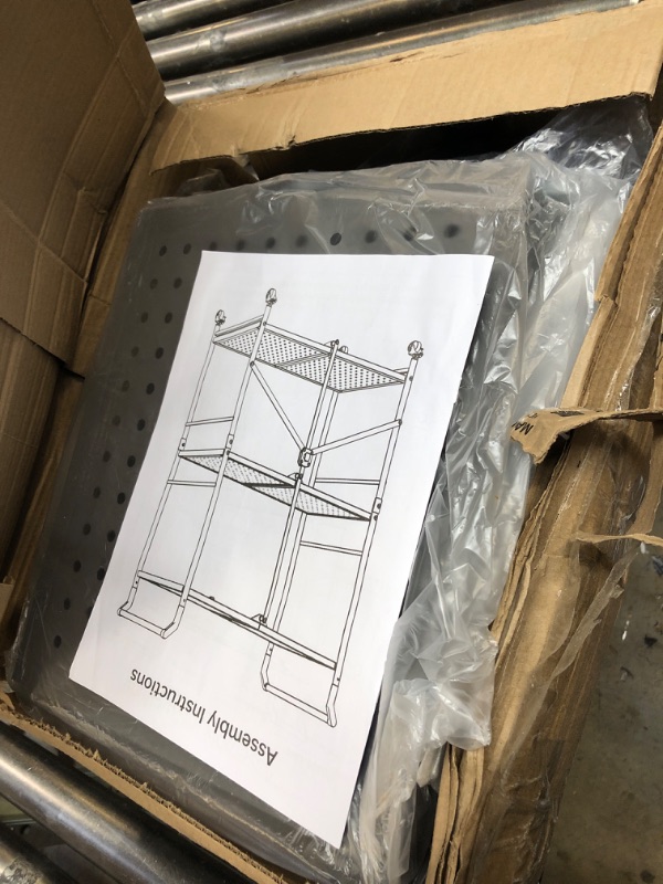 Photo 2 of Rolling Utility Cart Folding Cart with Wheels - 3 Tier Collapsible Metal Cart, Large Capacity