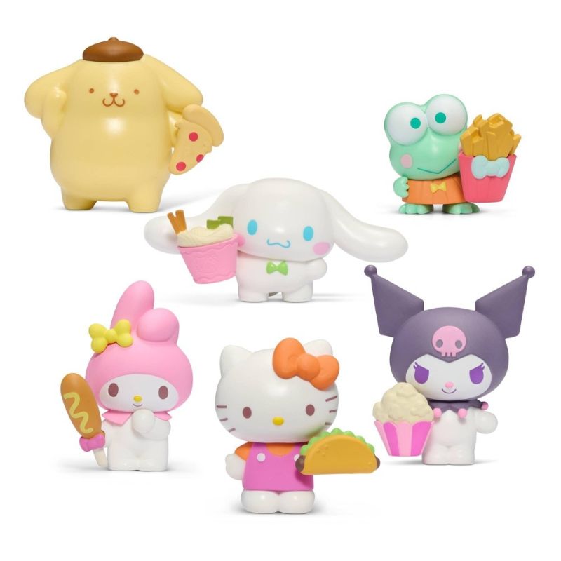 Photo 1 of Sanrio Series 1 Salty Snacks Hello Kitty Pompomurin My Melody Keroppi Kuromi & Cinnamoroll Figure 6-Pack