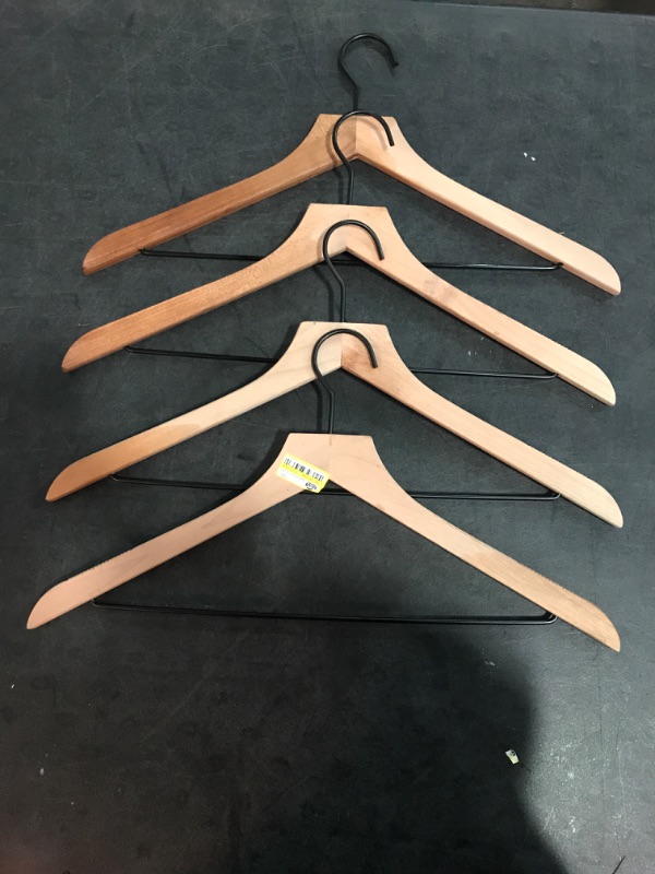 Photo 2 of 4 pack Wood Non-slip Grip Skirt/Pants Hanger (Natural)