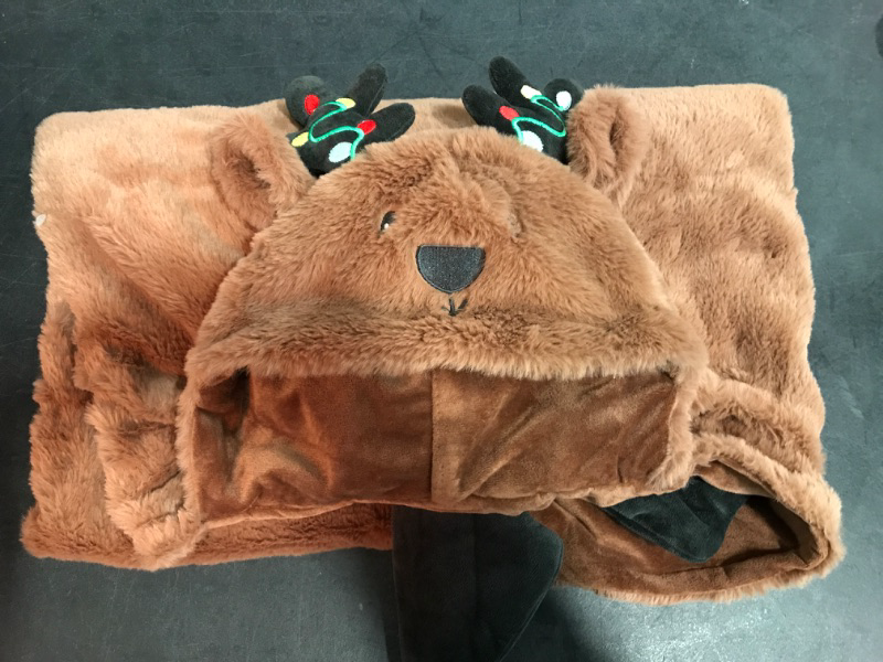 Photo 2 of Reindeer Holiday Matching Family Pajama Wearable Blanket - Wondershop™ Brown