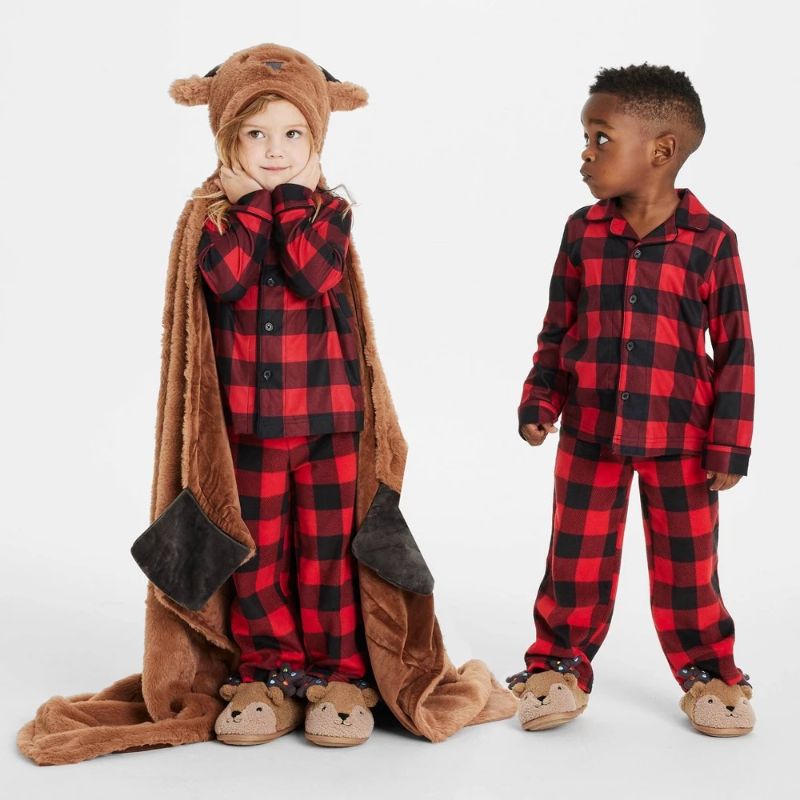 Photo 1 of Reindeer Holiday Matching Family Pajama Wearable Blanket - Wondershop™ Brown