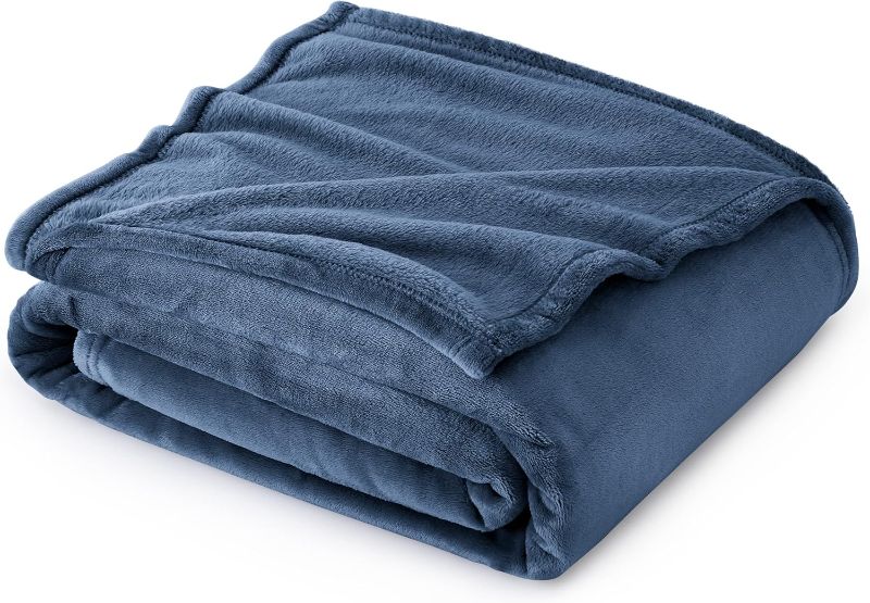 Photo 1 of Bedsure Fleece Blanket Throw Blanket - Mineral Blue Lightweight Blanket for Sofa, Couch, Bed, Camping, Travel - Super Soft Cozy Microfiber Blanket