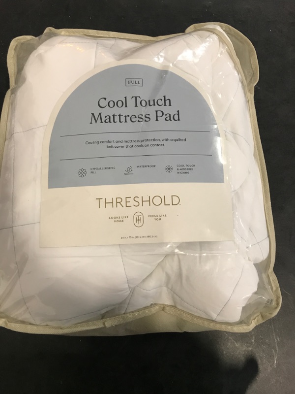 Photo 3 of Full Cool Touch Mattress Pad - Threshold™: Hypoallergenic Protector, Fits 18" Depth, Moisture-Wicking