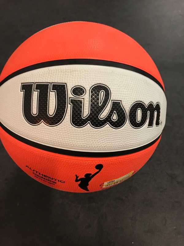 Photo 2 of Wilson Wnba Authentic Series Outdoor Basketball in Orange/White | Size: 6