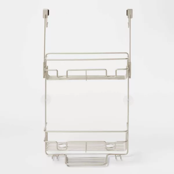 Photo 1 of Shop all Threshold
Over the Door Round Wire Shower Caddy Matte Satin - Threshold™: Bathroom Storage, Rust-Resistant Steel Organizer