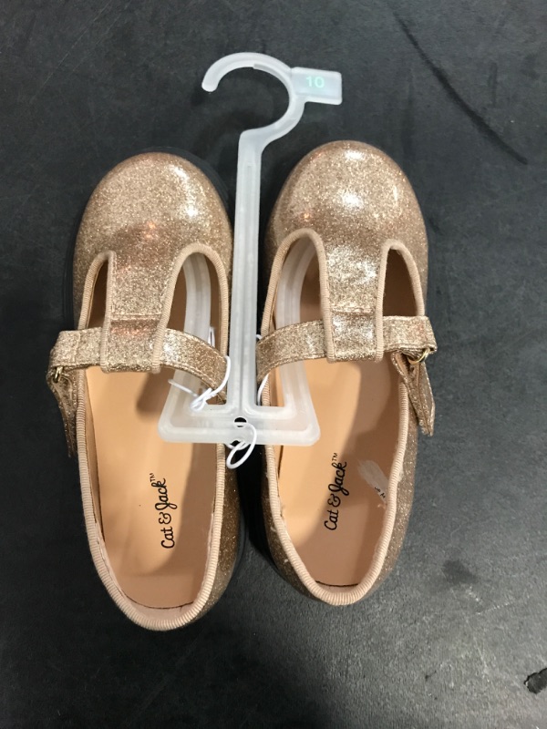 Photo 2 of Size 10 Toddler Wende Mary Jane Flats - Cat & Jack™ Rose Gold Glittery Kids Dress Shoes