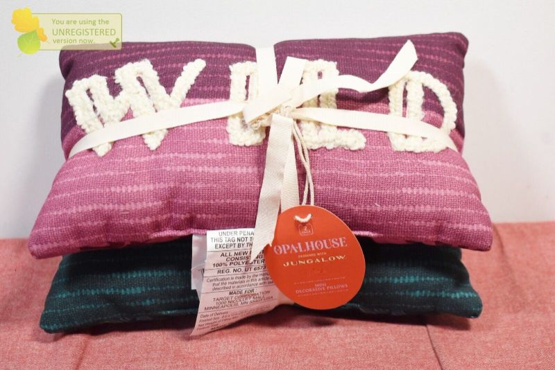 Photo 1 of 2pk 8"x13' Mild and Wild Oblong Decorative Pillows Pink/Teal - Opalhouse™ Designed with Jungalow™: Woven Polyester, Indoor Use