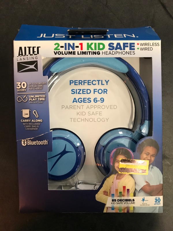 Photo 2 of 2 N 1-Light Blue Wireless Over the Head Headphone - 2-Tone Dark Blue & Light Blue 10 Hour Battery Life 