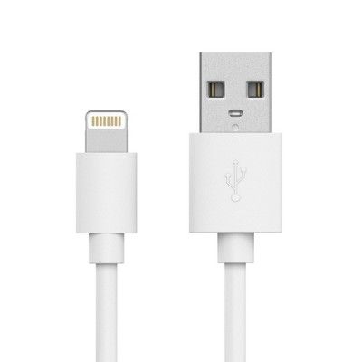 Photo 1 of Just Wireless 6ft TPU Lightning to USB-a Cable - White Works For iPhone Products Tough Durable Charges Fast 