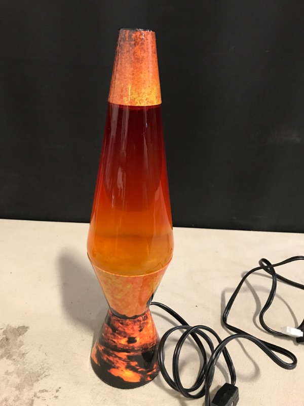 Photo 2 of 14.5" Volcano Lava Lamp - Lava Absorbs Different Colors & Changes Tone Volcano Graphics on The Base and Cap Match Perfectly with the Hot Lava Inside the Lamp