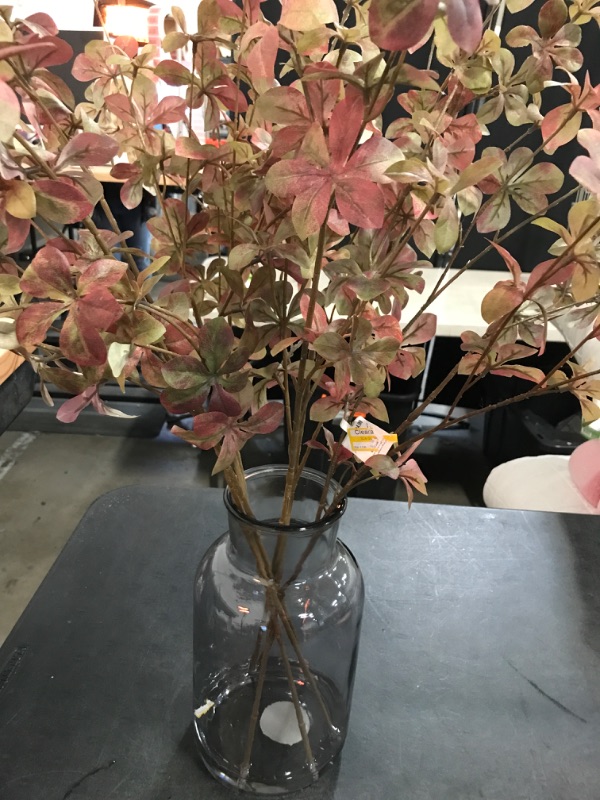 Photo 2 of Faux Rusted Quince Leaf Fall Arrangement with Magnolia: Artificial Plant, Farmhouse Decor, Indoor Use