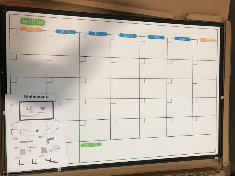 Photo 2 of JILoffice Dry Erase Calendar Whiteboard - Magnetic White Board Calendar Monthly 36 X 24 Inch