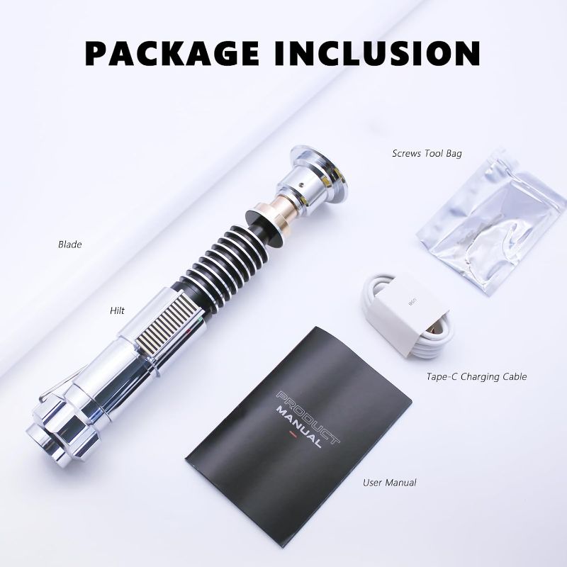 Photo 2 of Smooth Swing Lightsabers Heavy Duty Metal Hill FX Dueling Motion Control Light Saber with 16 Sounds Fonts 16 RGB Infinite Color Changing Adults Cosplay