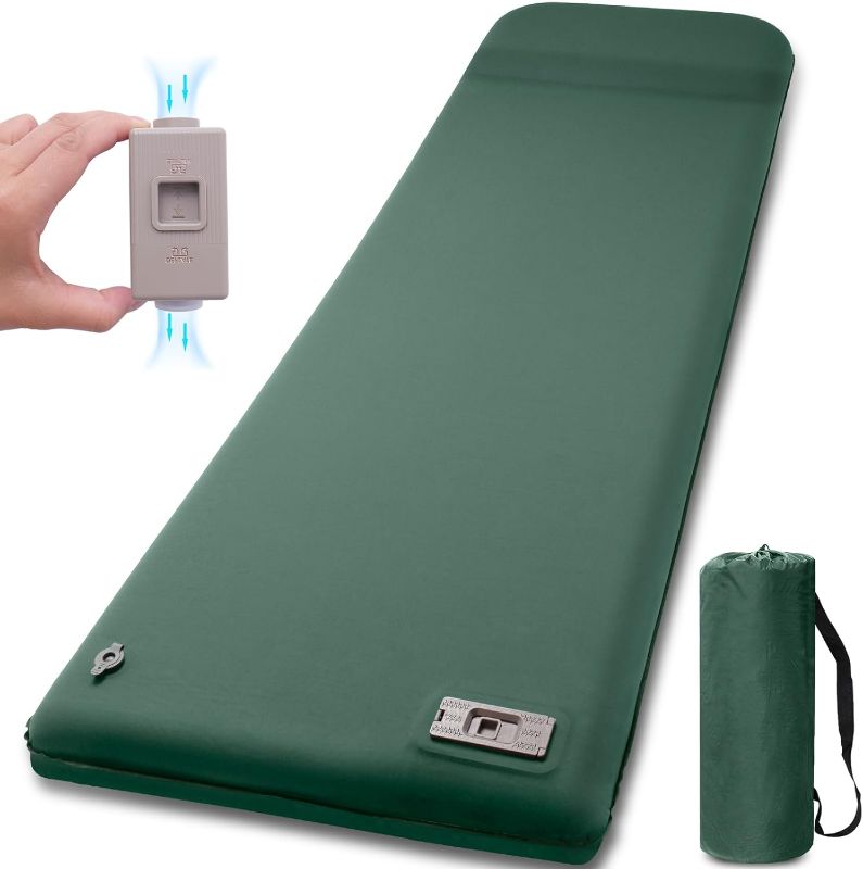 Photo 1 of Self Inflating Sleeping Pad with Electric Pump, 3.14" Ultra-Thick Memory Foam Sleeping Mats for Camping,Easy Inflate&Deflate,9.5 R-Value Insulated Camping Mattress Pad with Pillow for Car Travel Tent
