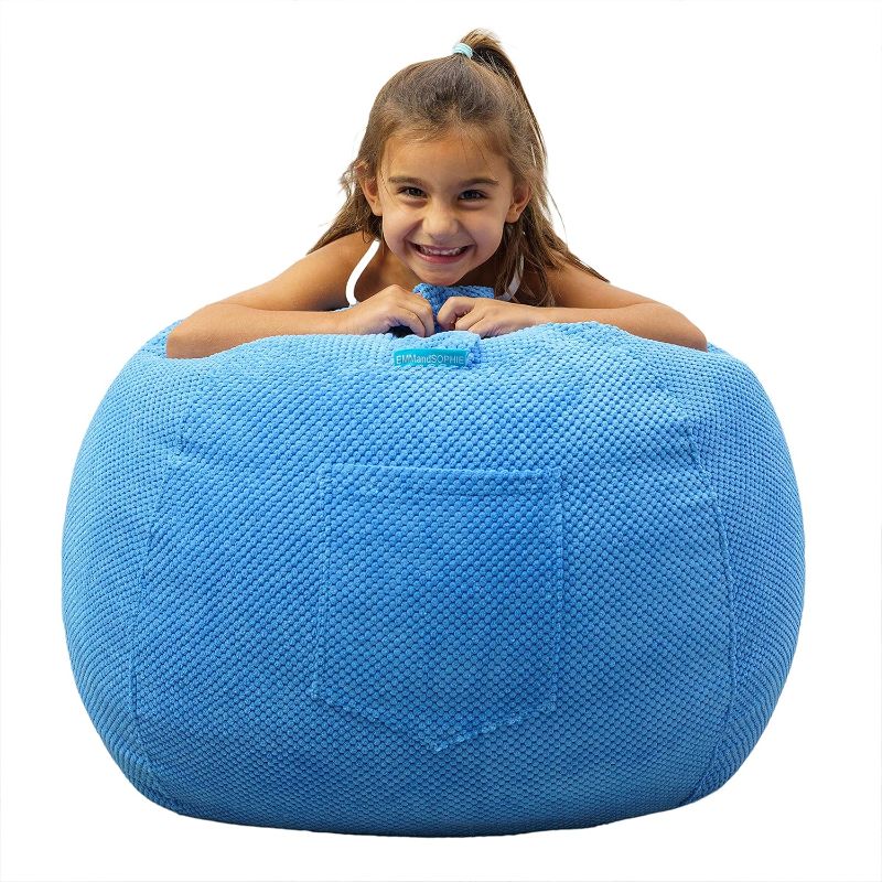 Photo 1 of EMMandSOPHIE Kids Bean Bag Chair - Bean Bag Chair Kids- Toddler Bean Bag Chair- Bean Bag Stuffed Animal Storage -Bean Bag Chairs for Kids -Stuffed Animal Bean Bag Storage - Kid Bean Bag Chair