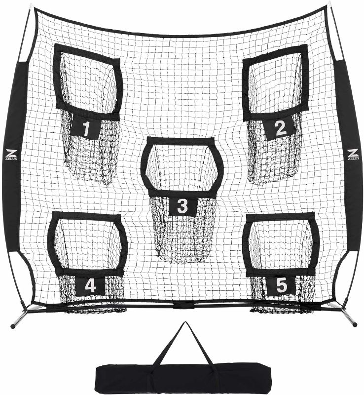 Photo 1 of ZELUS 7 x 7ft Football Trainer Throwing Net | Training Throwing Target Practice with 5 Throwing Targets | Great for Quarterback | Includes Carry Bag